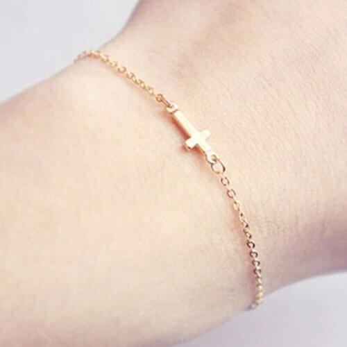 2019 Fashion Simple Charm Cross Chain Bracelet Delicated All Match Chain Bracelet Jewelry Drop Shipping