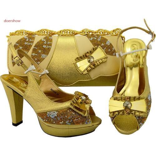 Doershow Italian Shoes and Bag Set Shoes and Bag Set African Sets 2018 African Women Matching Italian Shoe and bag set !HSK1-11