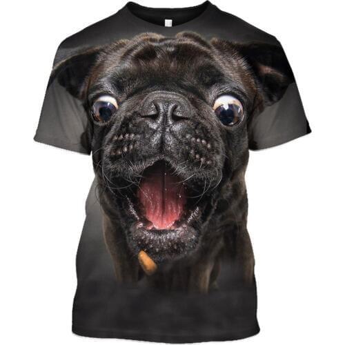 Animal Dog 3D Print T Shirts Puppy Funny Tops Men Women Casual Pullover Hip-hop Short-sleeve Clothing