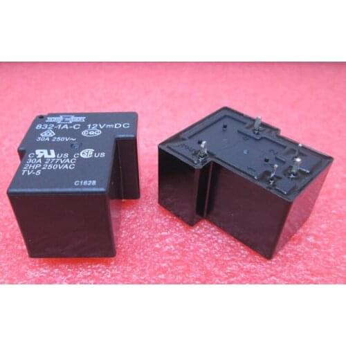 HOT NEW relay 832-1A-C-12VDC 832-1A-C 12VDC 8321AC DC12V 30A T90 DIP5 5PCS/LOT