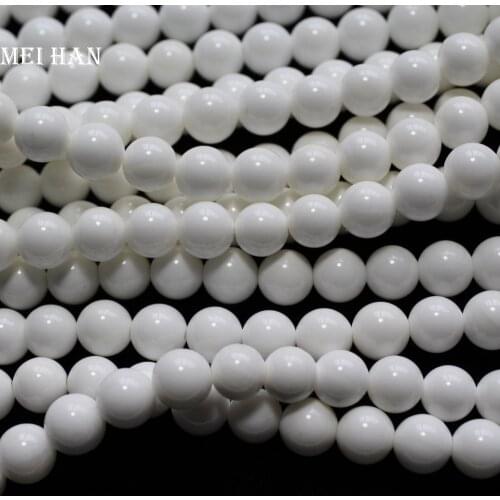 Meihan Free shipping (3 strands/set) natural 6mm tridacna stone giant clam shell beads for jewelry making