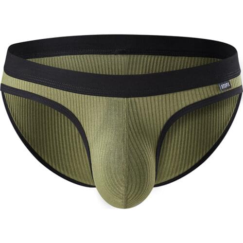 2021 Brand Underwear Men Brief Shorts Mens Briefs Ropa Interior Hombre Low Waist Breathable U Convex Print Size M-2XL