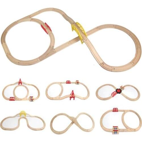 Wooden Train Track Set DIY Electric Magnetic Wood Train Railway Fit For Brio Track Educational Toy Rail Car Childrens Toys