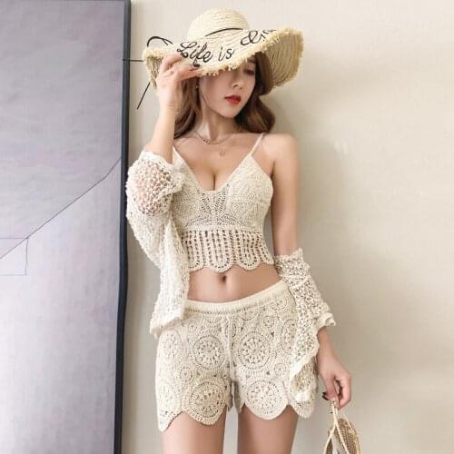 2021 New Partysu Weave Sexy Backless Hollow-carved Design Bathing Suit Two Piece Swimsuit Women High Waisted Swimsuit