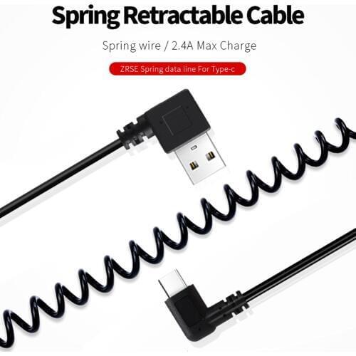 New Coiled Spring Type C USB Data Cable Sync Charging Cable For Samsung Galaxy For Other Android Phones #289543