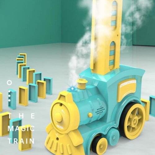 Creative Automatic Train Game Plastic Stacking Domino Toy DIY Educational Toy