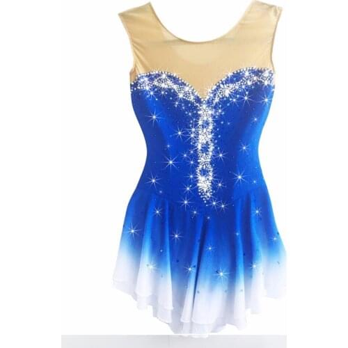 BHZW figure skating dress womens girls ice skating dress spandex red