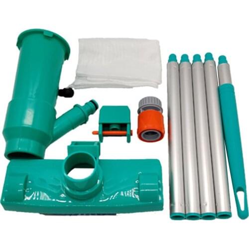 Portable Deluxe Jet Pool Vacuum Underwater Cleaner With 5 Section Pole, Scrub Brushes, Leaf Bag - For Above Ground Pools, Spas