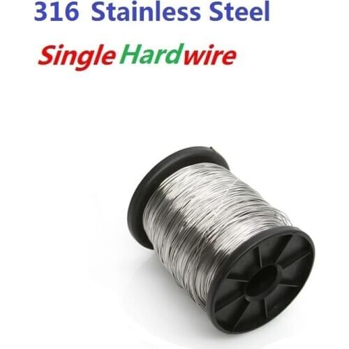 50/100Meters 316 Stainless Steel Wire Dia.0.1/0.2/0.3/0.5/0.6/0.8/1MM Single HARD Wire Rope Cold Drawn Hard Cable Seaworthy Wire