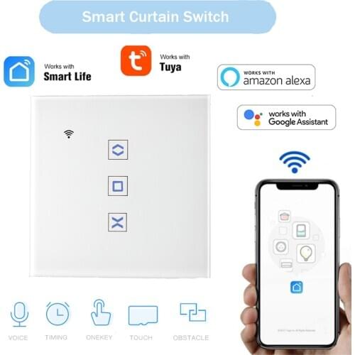 Tuya Smart Life WiFi Roller Shutter Curtain Switch EU for Electric Motorized Blinds with Remote Control Google Home Aelxa Echo