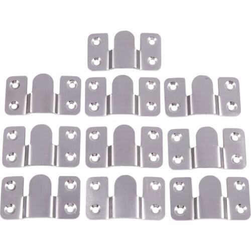 Furniture Sectional Interlock Style Sofa Connector 10pcs Silver Tone