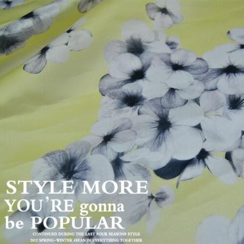 LEO&LIN Bottom Yellowish Gray Satin Organza Flowers 100% Silk Raw Silk Satin Silk Fabrics Crisp Fabrics 50cm