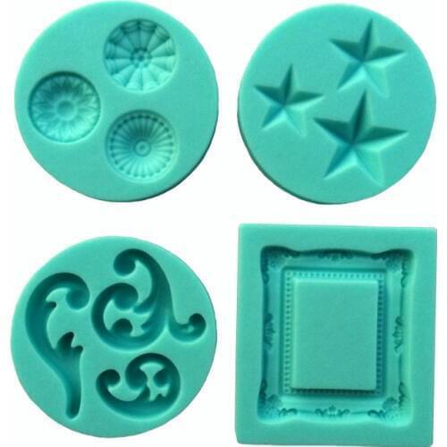 Silicone Mold Photo Frame Star Sugarcraft Cupcake Chocolate Baking Mold Fondant Cake Decorating Tools