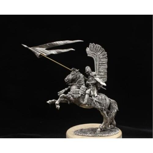 Medieval Knight Poland Winged Hussar Force 1/24 75mm Tin Metal Ancient Soldier Military Model Office Desktop Decoration