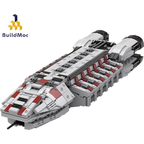 Buildmoc Space Cylon war Spaceship MOC-19273 Battlestar-Galactica Minotaur Class Gunship Building Blocks Kids Toys For Boys Gift
