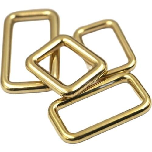 28-38mm Solid Brass Wire Formed Nonwelded Ring Buckle Loops For Webbing Leather Craft Bag Strap Belt Garment Luggage Purse Decor