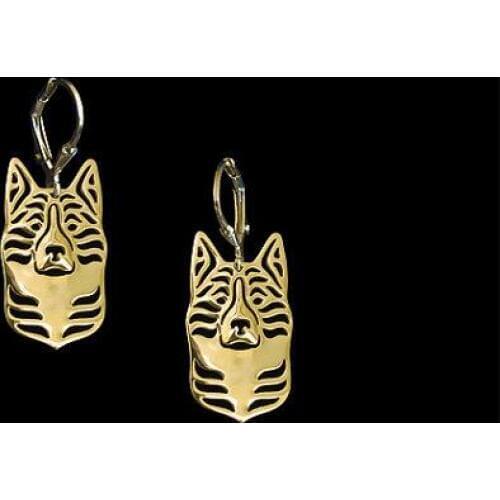 Unique Handmade Hollow Karelian for women Bear Dog Earrings gold silver color