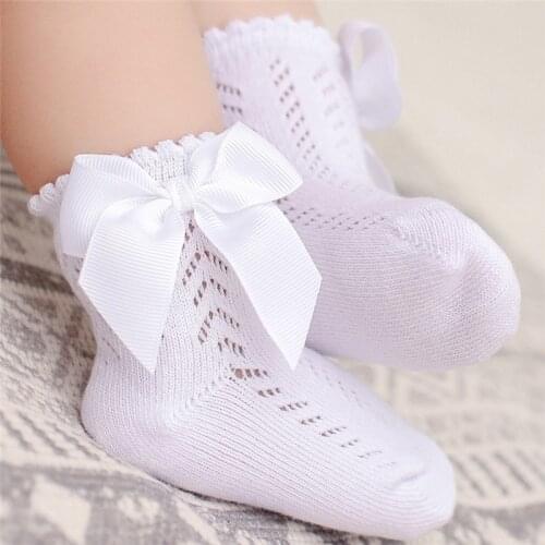 Spring And Summer Bowknot Baby Socks Europe And Spain Wind Shift Ring Loose Mouth Leaking Princess Dress Socks Baby Girl Clothes