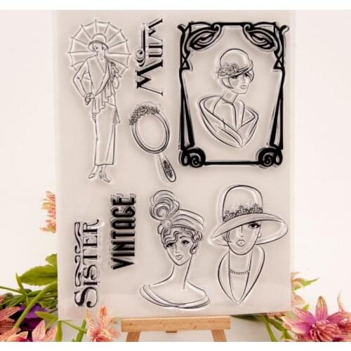 Vintage Mum Sister Clear Transparent Rubber Stamp and Cutting Dies Scrapbooking christmas stamps