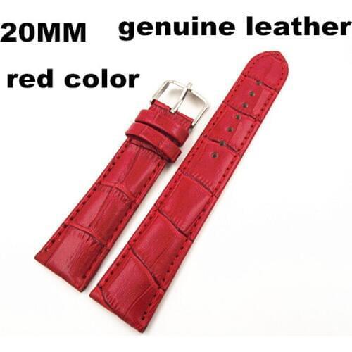 1PCS High quality 20MM genuine leather Watch band watch strap red color-070706