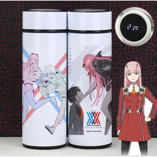 Japan Anime Darling in the FRANXX 02 Zero Two Stainless Steel Vacuum Cup Temperature Display Thermos Cup Water Bottle Xmas Gift