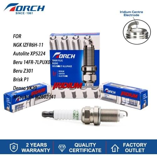 Candle Replacement for NGK IZFR6H-11 Iridium Platinum Spark Plug TORCH K6RAIP-11 Denso VK20 Autolite XP5224 Beru Z301