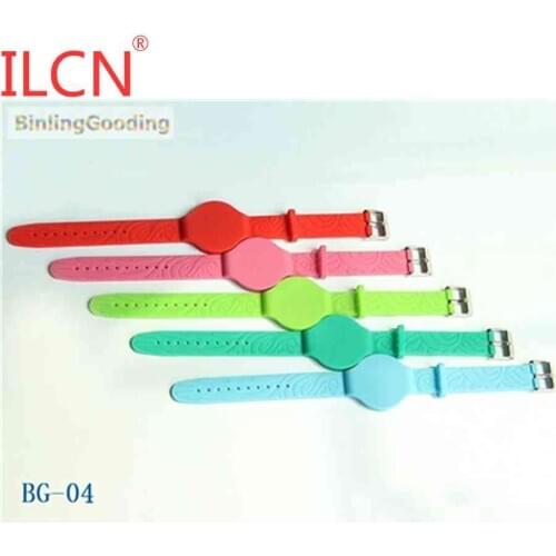BG-04 Adjustable Waterproof Customized Wristband Bracelet UHF Alien H3 RFID SiliconeI Wristband With Locked Multicolor 100PCS