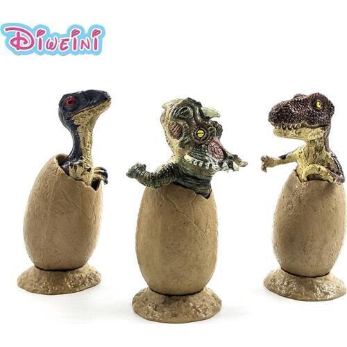 3Pcs/Set Cute Simulation Dinosaur Egg Animal Model Action figure home decor decoration Educational hot toy set Gift For children