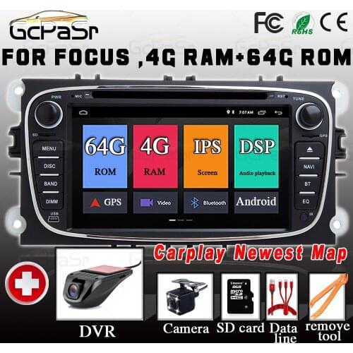 4G DVD 2Din Car Radio Multimedia for Ford Focus 2 3 mk2 Kuga Mondeo 4 FiestaTransit conectar S-C MAX Multimedia GPS navegación