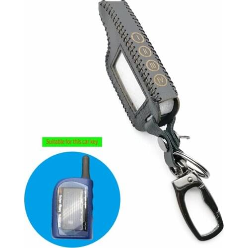 Russian Version M4 keychain Leather Case for Scher Khan magicar 4 3 lcd two way remote car alarm system protect shell