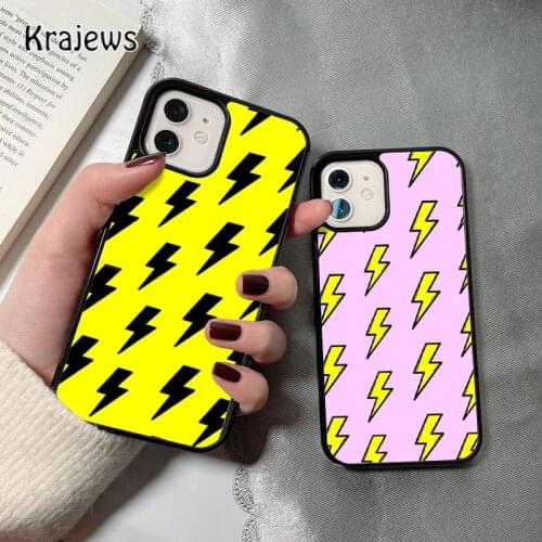 Krajews Lightning print coque Phone Case for iPhone 12 mini 5 6S 7 8 PLUS X XS XR 11 PRO MAX SE 2020 Back Cover Funda Shell