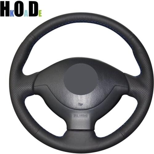 Black Artificial Leather Steering Wheel Cover Hand-stitched Car Steering Wheel Cover for Suzuki Jimny 2007-2012