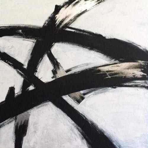 Black And White Abstract Painting For Wall Decor Bedroom Large Canvas Hand Painted Oil Artwork Modern Art Gift Personalized