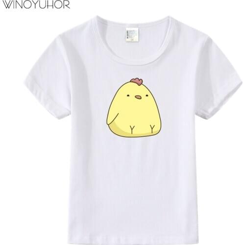 Cartoon Chick Print Clothes Kids New Summer Short Sleeve T-Shirts Children Boys Girls Tee Tops Casual O-neck Tshirt
