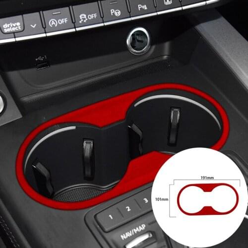 For Audi A4L 2017+ Alcantara Suede Wrapping Car Water Cup Storage Box Panel Strip Covers Trim Stickers Internal Accessories