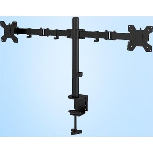 Dual Monitor Stand Double Gas Spring Arm Monitor Desk Mount for Two 35 inch LCD LED Screens, Height Long Adjustable VESA Mount