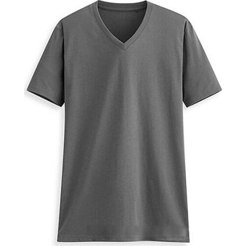 Man Summer Casual T shirts Men Short Sleeve cotton Flexible T-shirt V Neck casual Tee Shirt Tops Breathable