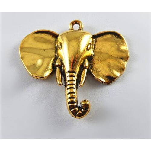 GraceAngie 10PCS Antique Gold-color Charm Imitation Nose of Elephant Pendant Suspension Necklace Bracelet Accessories
