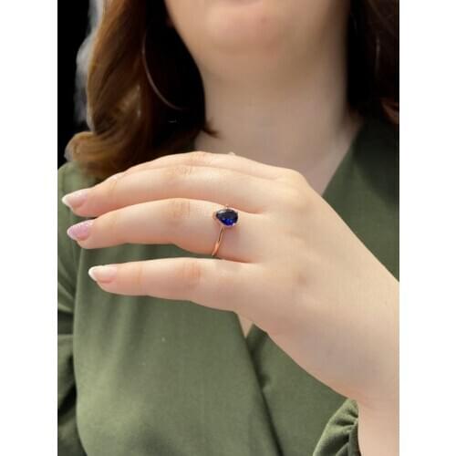 Tiny Sapphire Drop Top Quality 925 Sterling Silver Ring