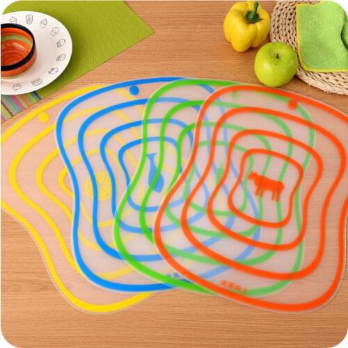 Creative Frosted Fruit Cutting Board Bent Classification Cutting Board Kitchen Supplies Transparent Cutting Board Kitchen Stuff