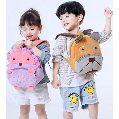 Animal cute childrens school bag burden-reduction backpack cartoon plush backpack kindergarten early education school bag