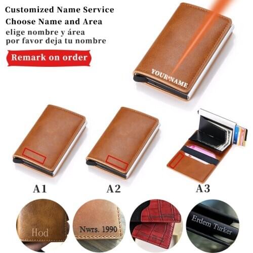 Mini Purse Magic Purse Money Bag Male Thin Slim Trifold Wallet Engraved Name Leather Men Wallets Card Holder Customize