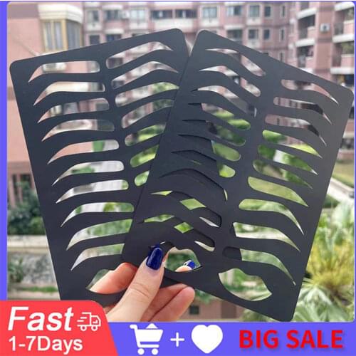 Reusable Eyebrow Practice Stencil Brow Lips Template Eyebrow Lip Shape Stencils Kit Permanent Makeup Tattoo Training Supplies