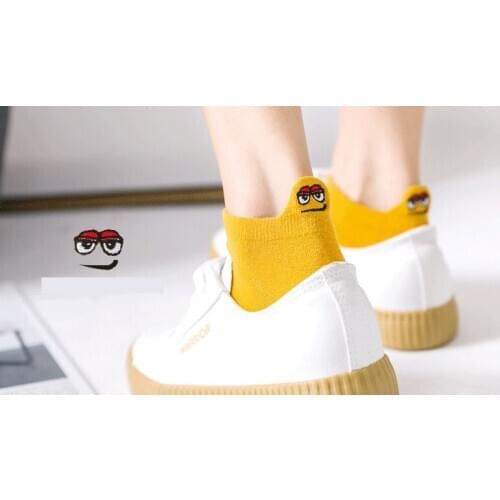 Cartoon short socks cartoon cotton toe socks adults socks fashion socks funny smile short socks adults boat socks