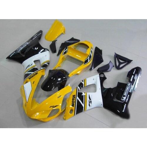 Injection mold Fairing kit for YAMAHA YZFR1 00 01 YZF R1 YZF1000 2000 2001 ABS Yellow white black Fairings set+Gifts YB26