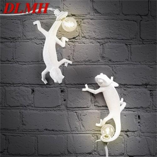 DLMH Table Lamps Modern Nordic Creative LED Resin Cartoon Chameleon Decoration Desk Light For Home