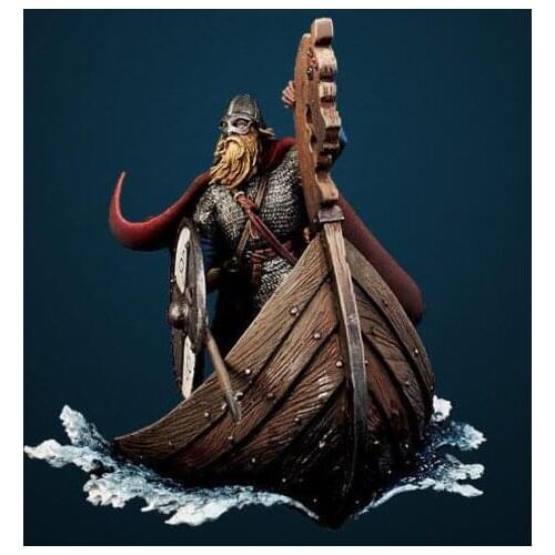 New Unassembled 1/32 54mm Viking Drakkar longboat soldier ancient 54mm Resin Kit DIY Toys Unpainted resin model