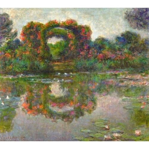 Landscapes art Rose Flowered Arches at Giverny by Claude Monet oil paintings canvas High quality hand-painted