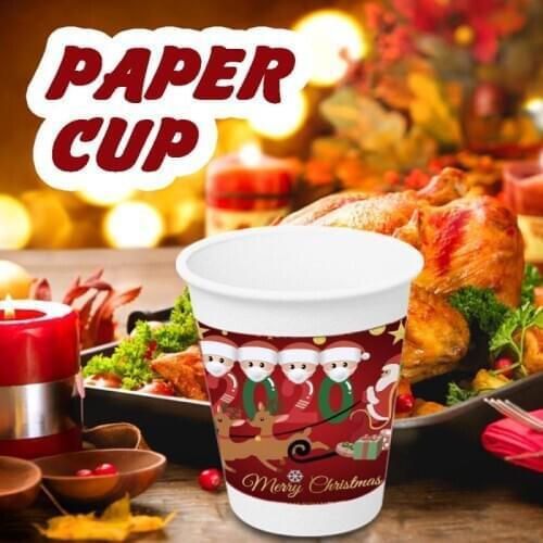 Christmas Party Tableware Dinner Paper Cups-Birthday Party CUP Disposable Tableware Paper Cup Straws Cupcake Wrappers