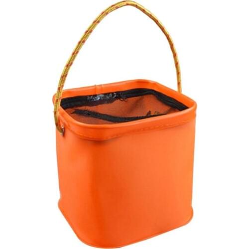 1Pcs Foldable EVA Water Bucket with Rope Belt Outdoor Tackle Camping W9J5 Fishing Fold Bag Fishing Box